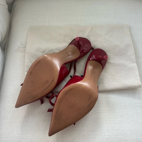 Zara Patent Red Bow Kitten Heels 40 - Picture 3 of 4